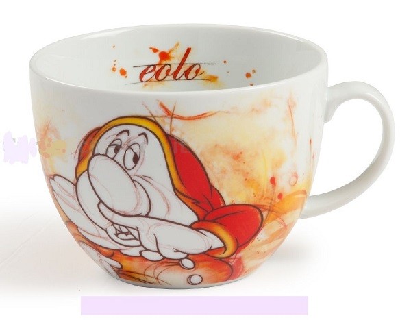 TAZZA TAZZONA COLAZIONE EOLO PORCELLANA EGAN LINEA SETTE NANI DISNEY Egan -  Favola in tavola