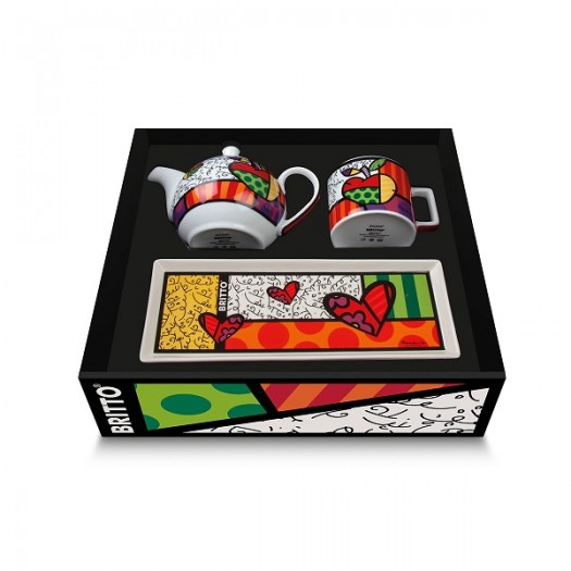 EGAN Set Teiera, Tazza cappuccino e Vassoio Britto Mela