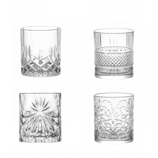 BRANDANI SPIRITS SET 4 BICCHIERI CRYSTAL GLASS