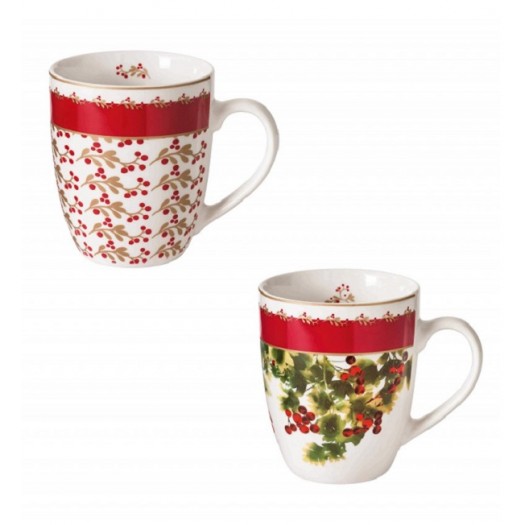 BRANDANI MUG LE BACCHE SET 2 PZ PORCELLANA