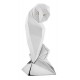 BONGELLI GUFO STILIZZATO H 16 CM BIANCO E ARGENTO