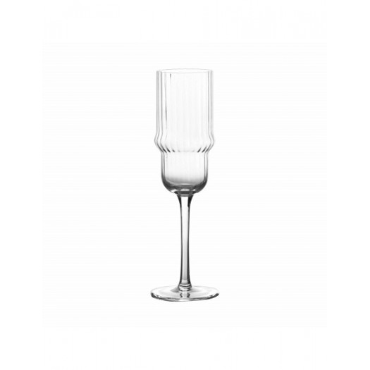 BRANDANI FLUTE SET 6PZ VOLANT VETRO CRYSTAL GLASS