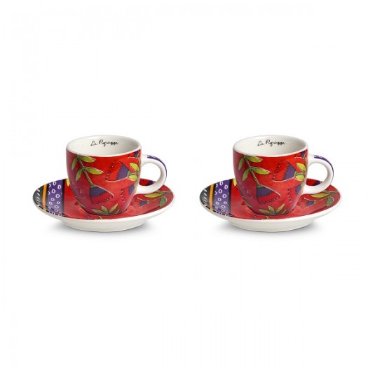 EGAN Set 2 tazze caffè Le Pupazze Rosso ML 100