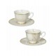 BRANDANI TAZZINA CAFFE GOLDEN EYE SET 2 PZ NEW BONE CHINA