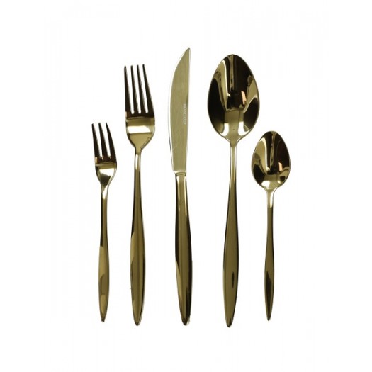 BRANDANI SET POSATE STRETCH GOLD 25 PZ INOX