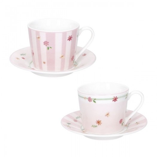 BRANDANI TAZZINA CAFFE POLLINE ROSA SET 2 PZ NEW BONE CHINA