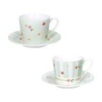 BRANDANI TAZZINA CAFFE POLLINE VERDE SET 2 PZ NEW BONE CHINA