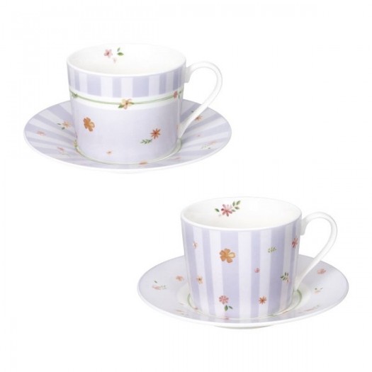 BRANDANI TAZZA THE POLLINE LILLA SET 2 PZ NEW BONE CHINA