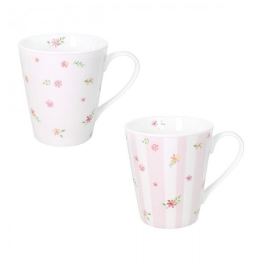 BRANDANI MUG POLLINE ROSA SET 2 PZ NEW BONE CHINA