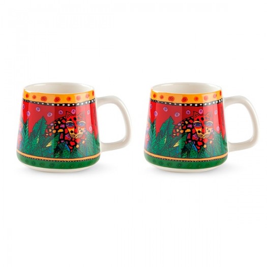 EGAN  Set 2 Mug Laurel Burch Jungle Rosse