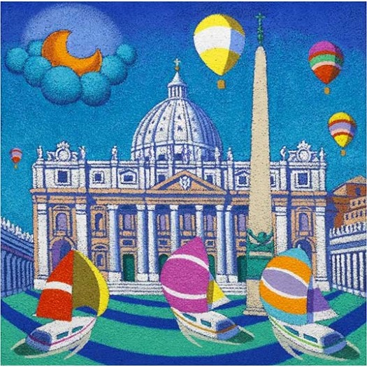 CALISTI Quadro in legno con immagine Calisti cm 30x30 - BASILICA SAN PIETRO