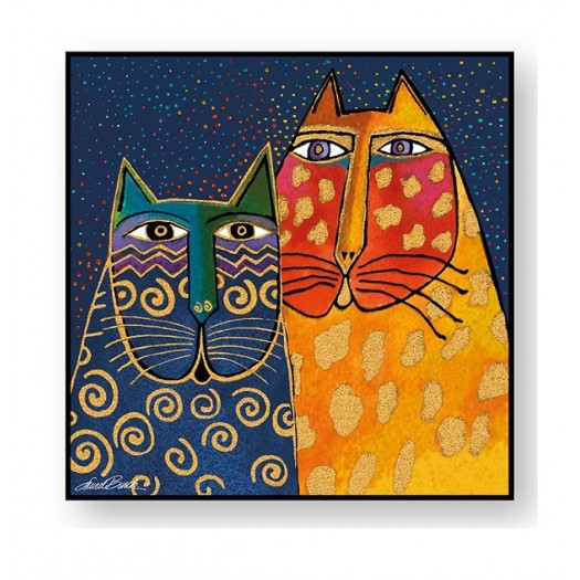 EGAN Quadro Laurel Burch ”Gatto Blu” 50X50