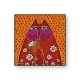 EGAN Quadro Laurel Burch ”Gatto Arancio” 70X70