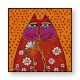 EGAN Quadro Laurel Burch ”Gatto Arancio” 100X100