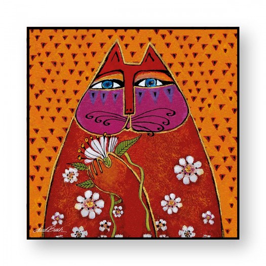 EGAN Quadro Laurel Burch ”Gatto Arancio” 100X100