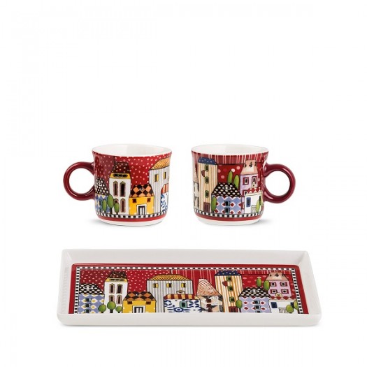 EGAN PAESE MIO SET 2 MINIMUG E VASSOIO ROSSO