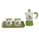 EGAN Set Cocoricò Verde Moka + 2 bicchierini + vassoio