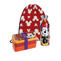 EGAN Set Lunch Box con Bottiglia Termica Minnie Mouse Forever & Ever + sacca