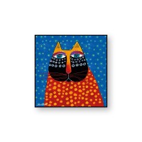 egan Quadro Laurel Burch ”Gatto Celeste” 50X50