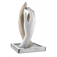 BONGELLI PREZIOSI LAMPADA MANI LISCE H 30CM NOCCIOLA E BIANCO