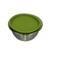 BRANDANI CONTENITORE BOMBETTA CON BASE E TAPPO VERDE INOX E SILICONE